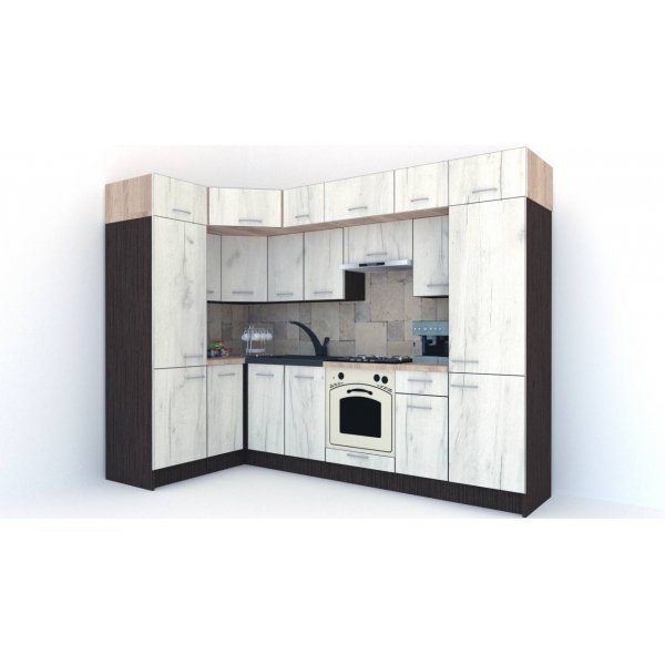 Bucatarie de Colt BIG GENA NEW DR. 150-290, Wenge / Decor K001