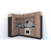 Bucatarie de Colt BIG GENA NEW DR. 150-290, Wenge / Decor K004