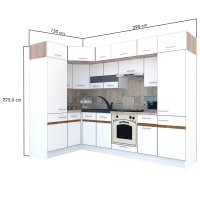 Bucatarie de Colt BIG GENA NEW DR. 150-290, Wenge / Decor K004