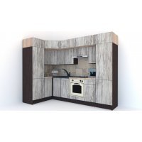 Bucatarie de Colt BIG GENA NEW DR. 150-290, Wenge / Decor K004