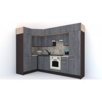 Bucatarie de Colt BIG GENA NEW DR. 150-290, Wenge / Decor K352