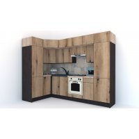 Bucatarie de Colt BIG GENA NEW DR. 150-290, Wenge / Decor K365