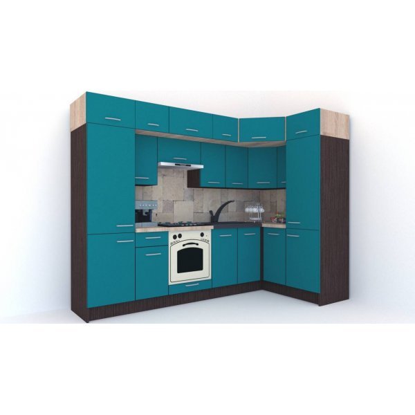 Bucatarie de Colt BIG GENA NEW ST. 150-290, Wenge / Decor 0245