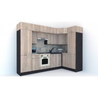 Bucatarie de Colt BIG GENA NEW ST. 150-290, Wenge / Decor 3025