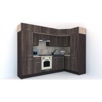 Bucatarie de Colt BIG GENA NEW ST. 150-290, Wenge / Decor 7648