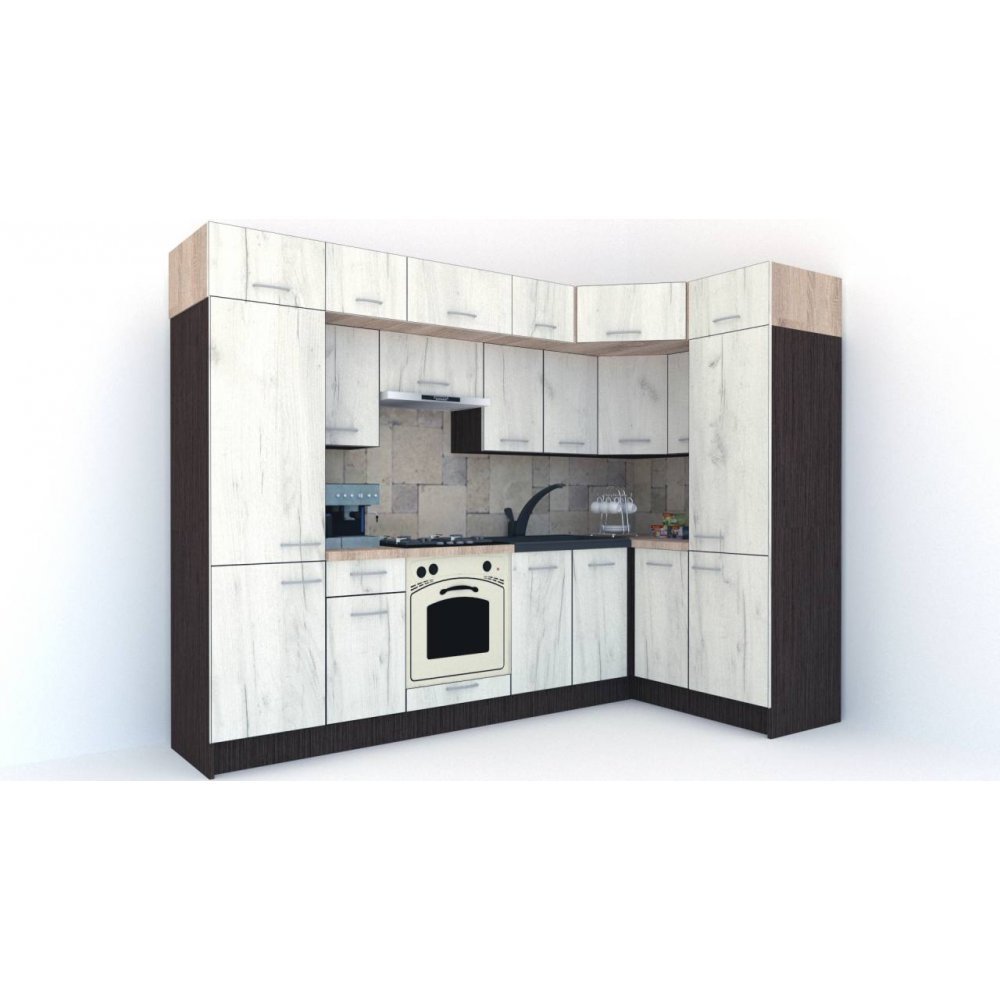 Bucatarie de Colt BIG GENA NEW ST. 150-290, Wenge / Decor K001
