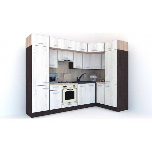 Bucatarie de Colt BIG GENA NEW ST. 150-290, Wenge / Decor K010