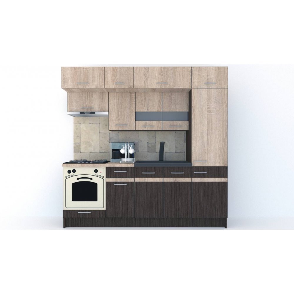 Bucatarie BIGMAR 230 A Wenge / Stejar Sonoma