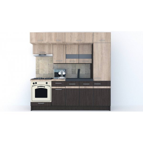 Bucatarie BIGMAR 230 A Wenge / Stejar Sonoma