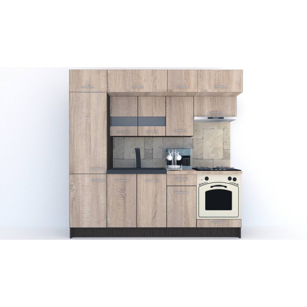 Bucatarie BIGMAR 230 B Wenge / Decor 3025