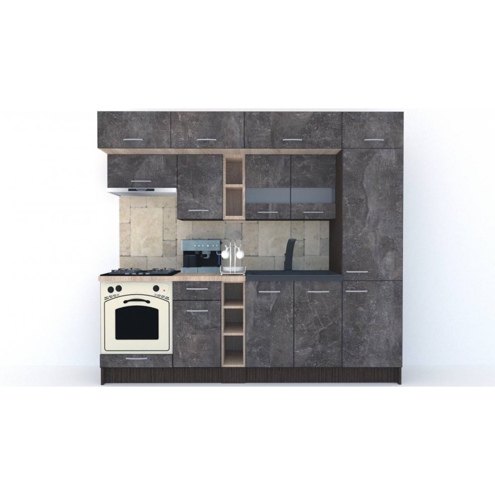 Bucatarie BIGMAR 250 A Wenge / Decor 4299