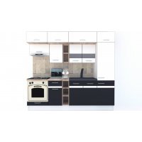 Bucatarie BIGMAR 250 A Alb / Decor Gri
