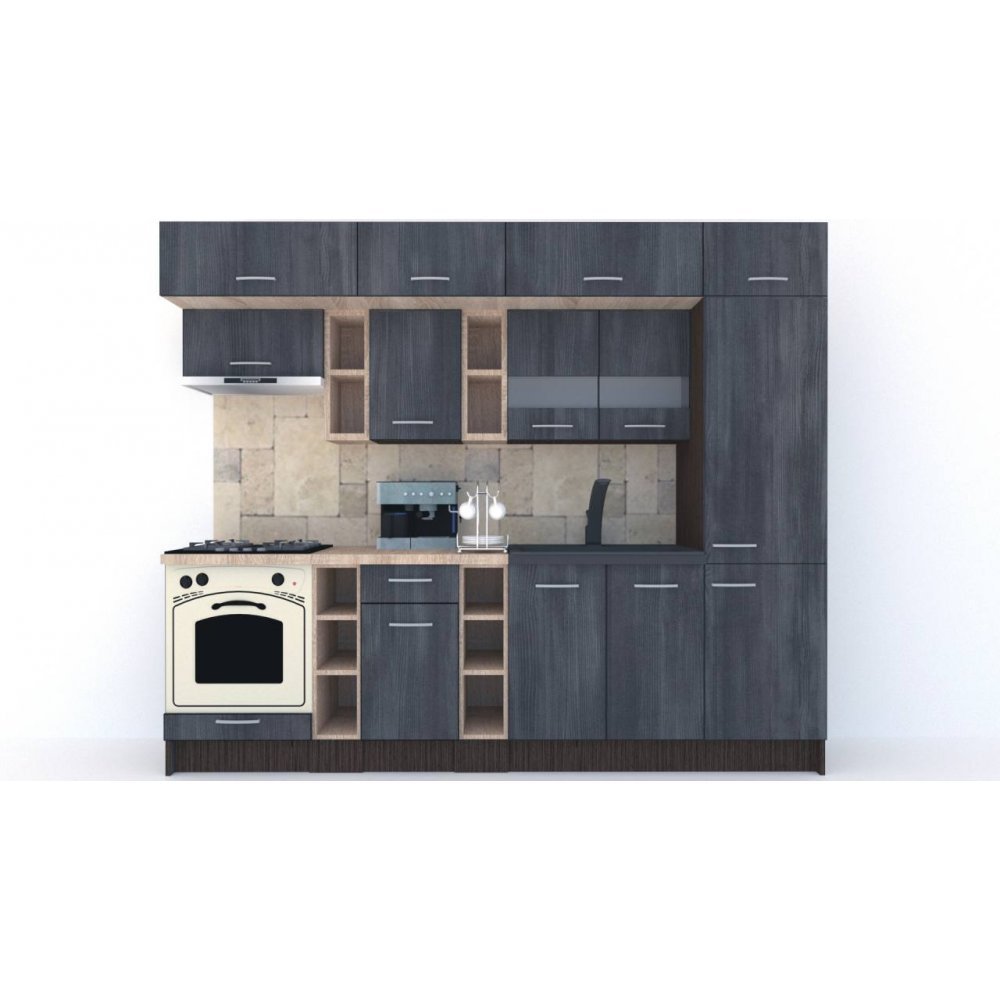Bucatarie BIGMAR 270 A Wenge / Decor 8509