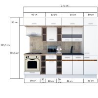 Bucatarie BIGMAR 270 A Wenge / Decor K084