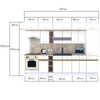Bucatarie BIGMAR 310 A Wenge / Decor 0245