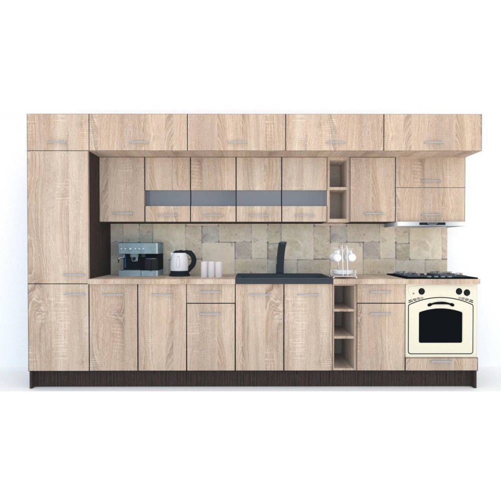 Bucatarie BIGMAR 370 B Wenge / Decor 3025
