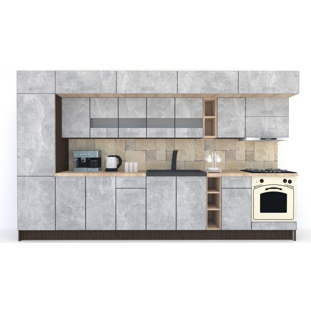 Bucatarie BIGMAR 370 B Wenge / Decor 4298