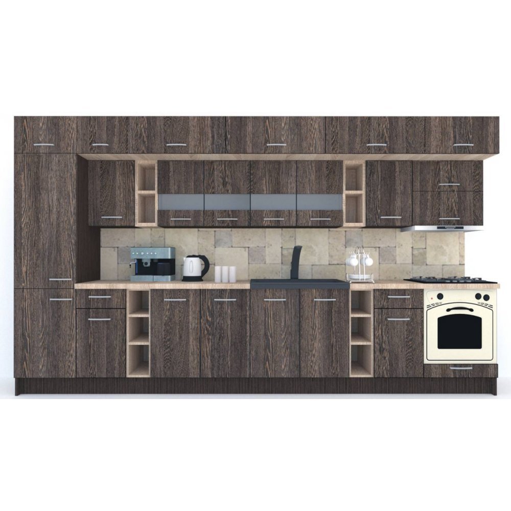 Bucatarie BIGMAR 390 B Wenge / Decor 7648