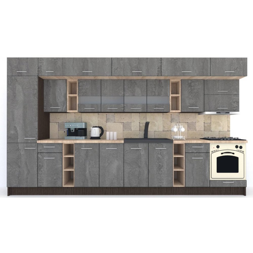 Bucatarie BIGMAR 390 B Wenge / Decor K352