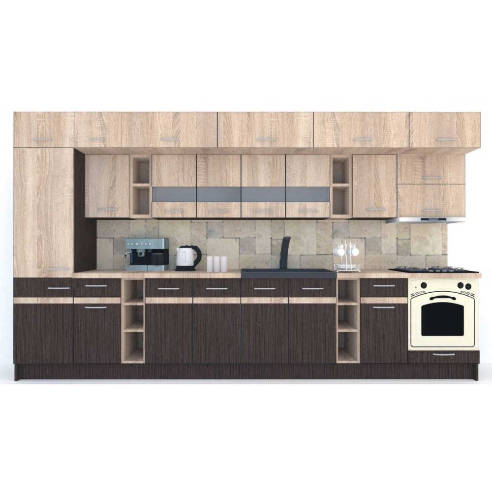 Bucatarie BIGMAR 390 B Wenge / Stejar Sonoma
