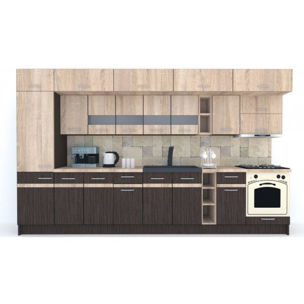 Bucatarie BIGMAR 370 B Wenge / Stejar Sonoma