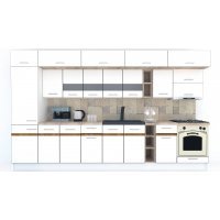 Bucatarie BIGMAR 370 B Alb / Decor Alb