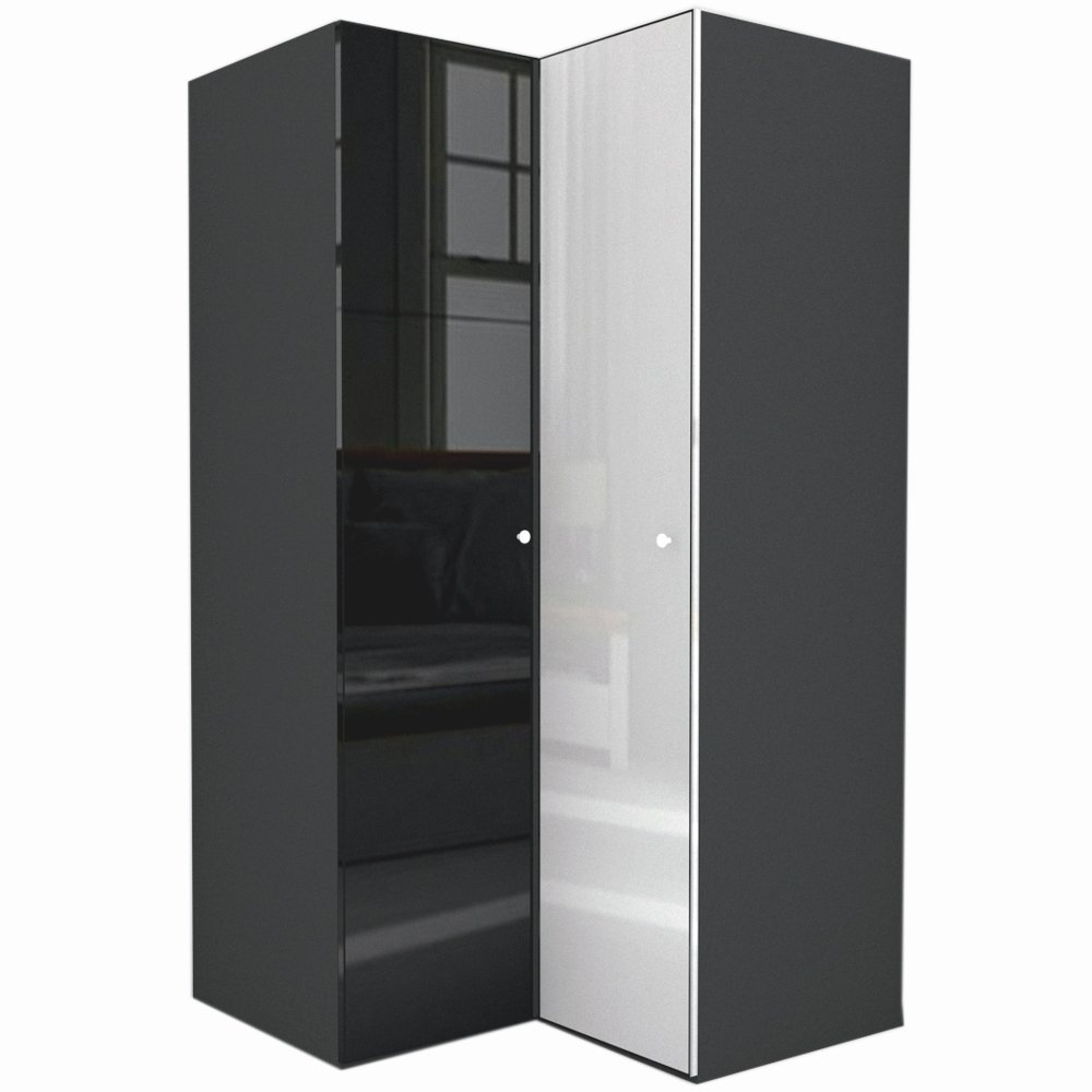 Dulap de Colt LEX Model B 120-117-218 GRI/NEGRU LUCIOS/GRI LUCIOS