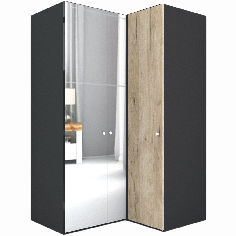 Dulap de Colt LEX Model B 145-117-218 GRI/DECOR K002 OGLINDA/OGLINDA
