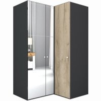 Dulap de Colt LEX Model B 145-117-218 GRI/DECOR K002 OGLINDA/OGLINDA