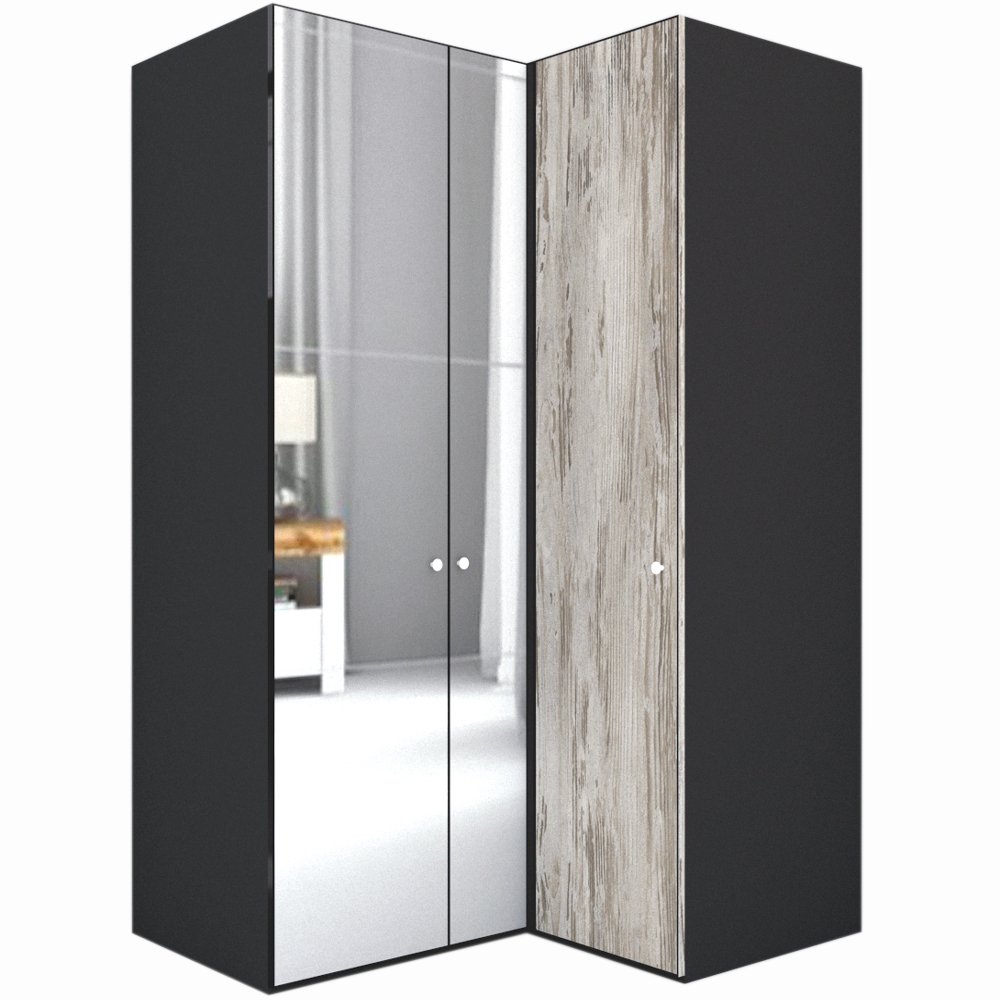 Dulap de Colt LEX Model B 145-117-218 GRI/DECOR K084 OGLINDA/OGLINDA