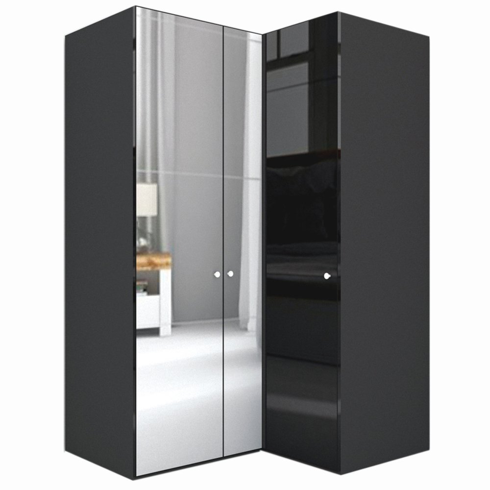 Dulap de Colt LEX Model B 145-117-218 GRI/NEGRU LUCIOS OGLINDA/OGLINDA