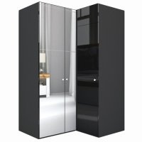 Dulap de Colt LEX Model B 145-117-218 GRI/NEGRU LUCIOS OGLINDA/OGLINDA