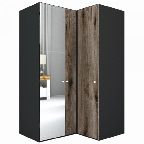 Dulap de Colt LEX Model B 145-117-240 GRI/DECOR K366/OGLINDA