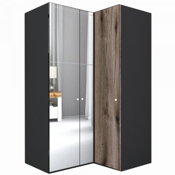 Dulap de Colt LEX Model B 145-117-240 GRI/DECOR K366 OGLINDA/OGLINDA