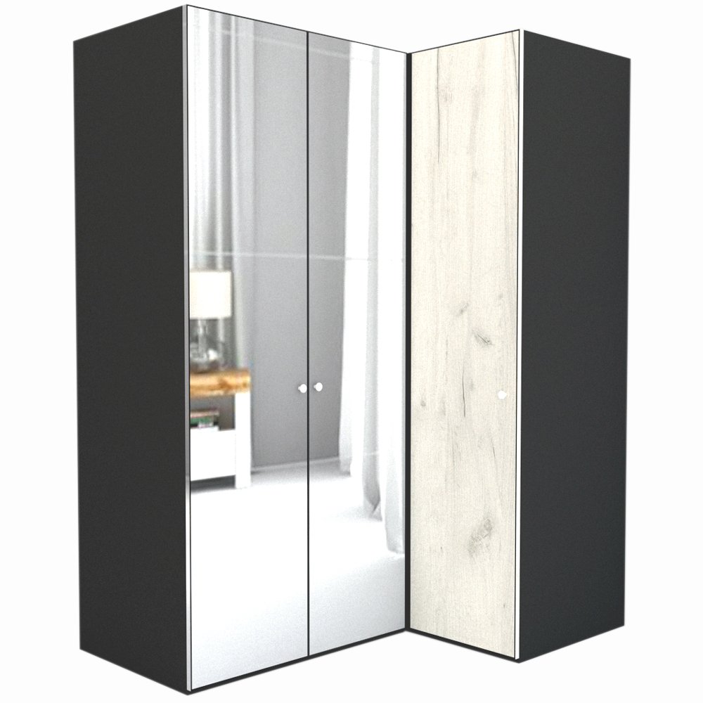 Dulap de Colt LEX Model B 170-117-218 GRI/OGLINDA/DECOR K001