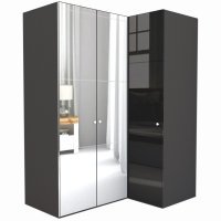 Dulap de Colt LEX Model B 170-117-218 GRI/OGLINDA/NEGRU LUCIOS