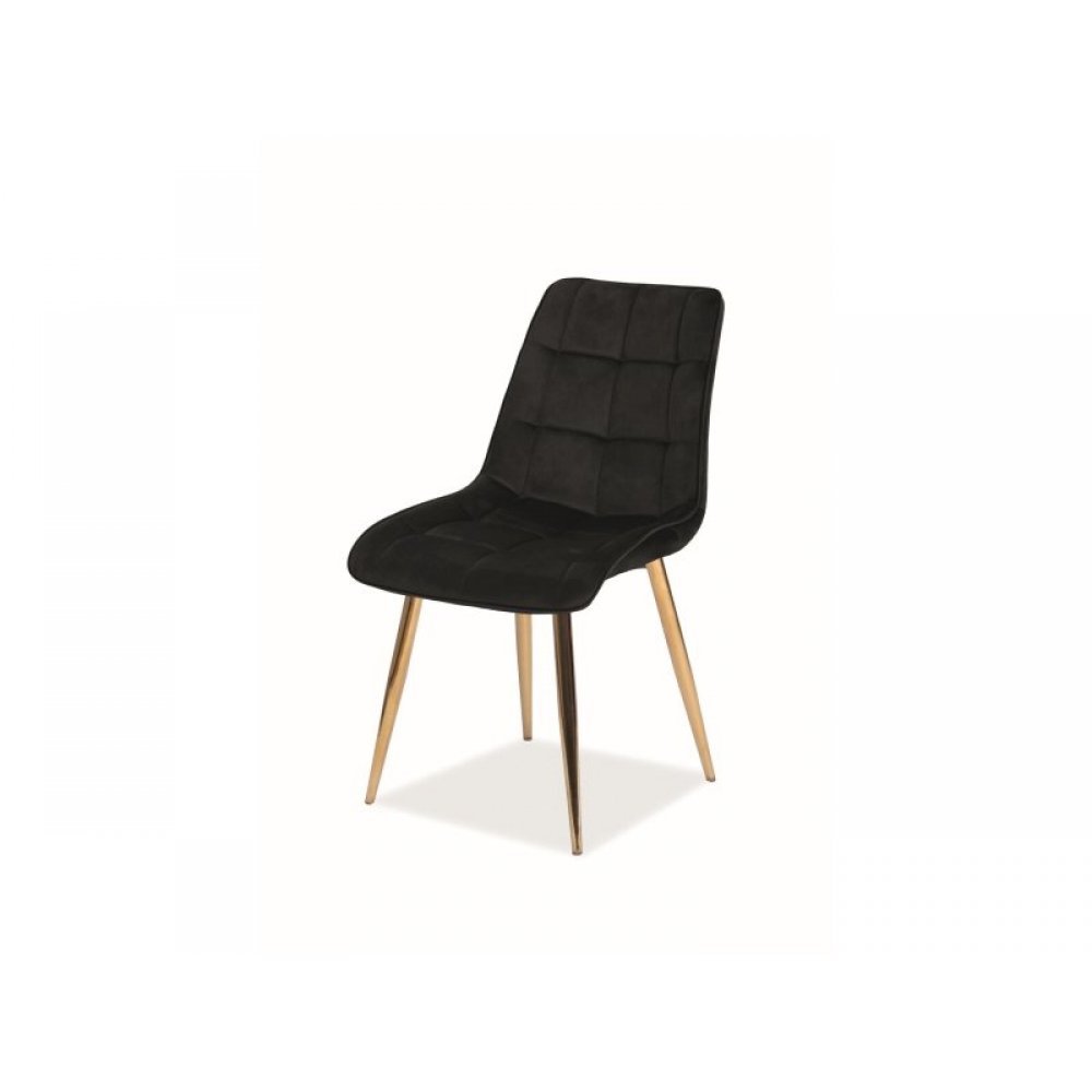 Scaun Tapitat CHIC VELVET Genarom SN Negru / Bluvel 19 / Auriu