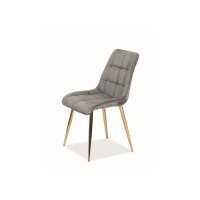 Scaun Tapitat CHIC VELVET Genarom SN Gri / Tap 14 / Auriu