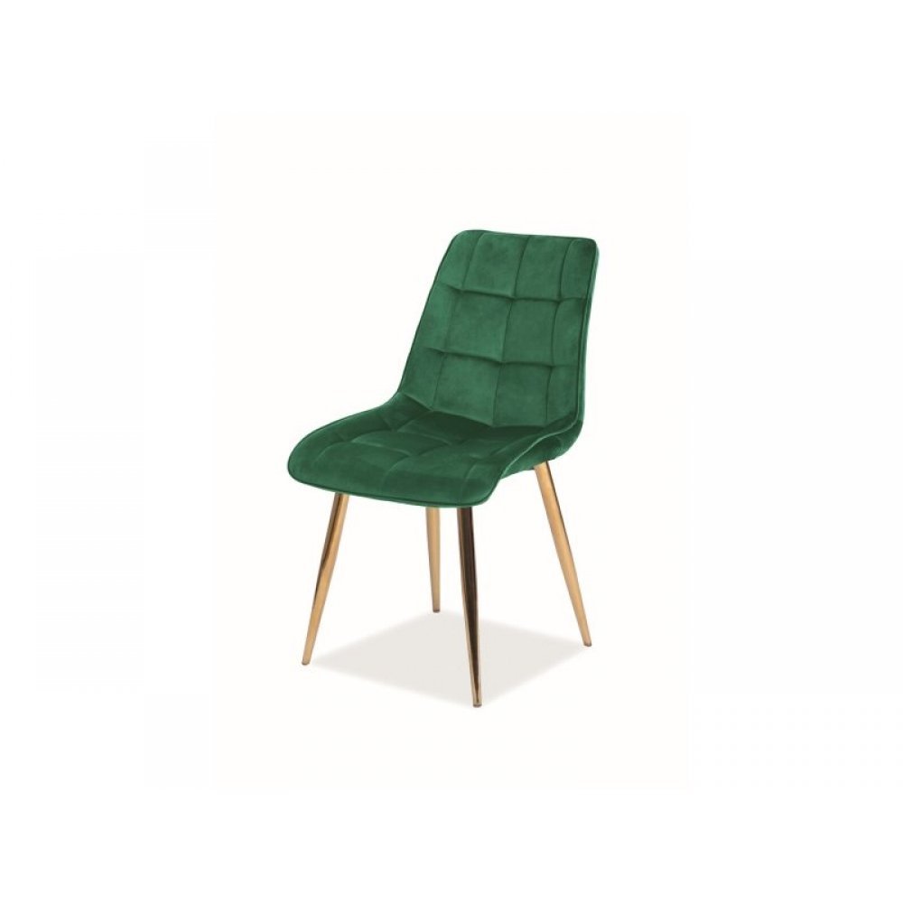 Scaun Tapitat CHIC VELVET Genarom SN Verde Inchis / Tap 78 / Auriu