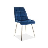 Scaun Tapitat CHIC VELVET Genarom SN Bleumarin / Bluvel 86 / Chrom