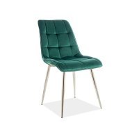 Scaun Tapitat CHIC VELVET Genarom SN Verde Inchis / Tap 78 / Chrom