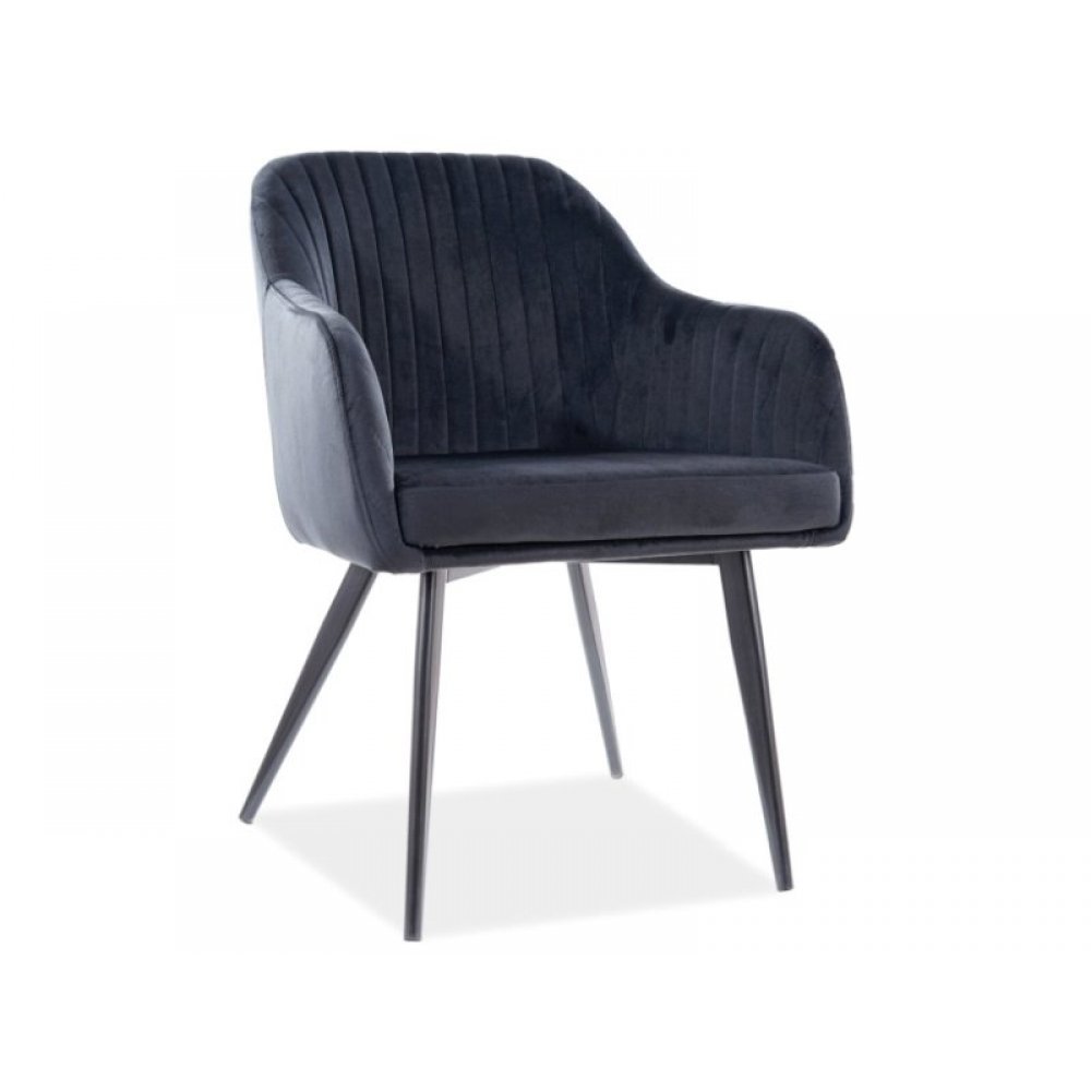 Scaun Tapitat ELINA VELVET Genarom SN Negru / Tap 117