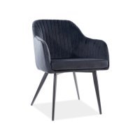 Scaun Tapitat ELINA VELVET Genarom SN Negru / Tap 117