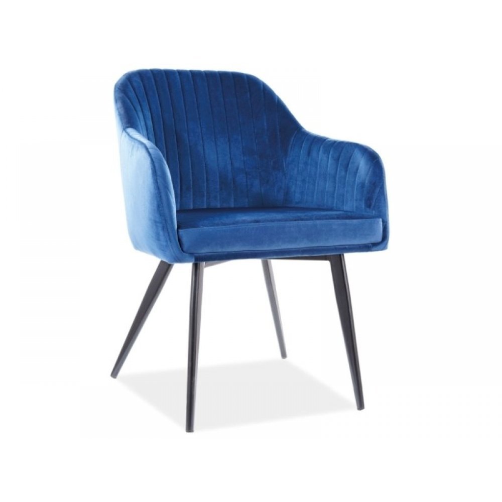 Scaun Tapitat ELINA VELVET Genarom SN Albastru / Tap 91