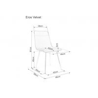 Scaun Tapitat EROS VELVET Genarom SN Gri / Bluvel 14 / Auriu