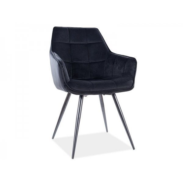 Scaun Tapitat LILIA VELVET Genarom SN Negru/ Bluvel 19