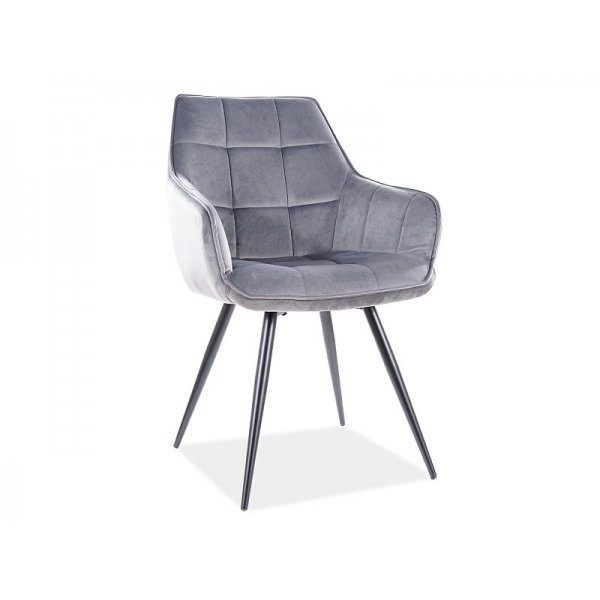 Scaun Tapitat LILIA VELVET Genarom SN Gri / Bluvel 14