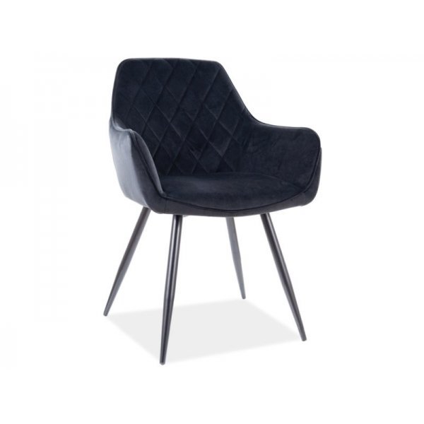 Scaun Tapitat LINEA VELVET Genarom SN Negru/ Bluvel 19