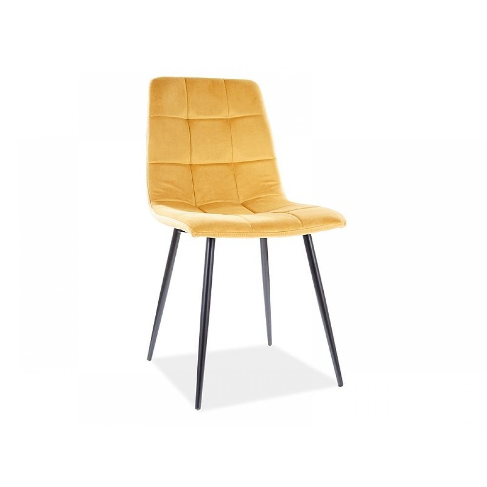 Scaun Tapitat MILA VELVET Genarom SN Galben / Bluvel 68