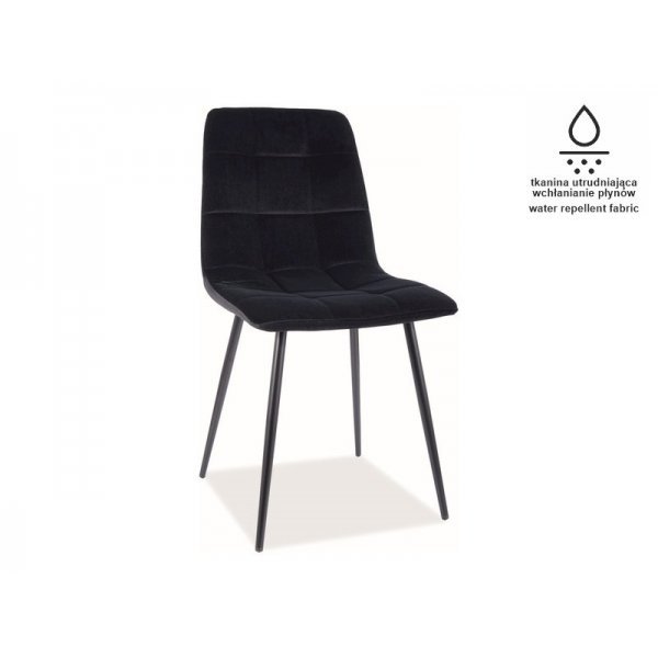 Scaun Tapitat MILA MATT VELVET Genarom SN Negru / Bluvel 19